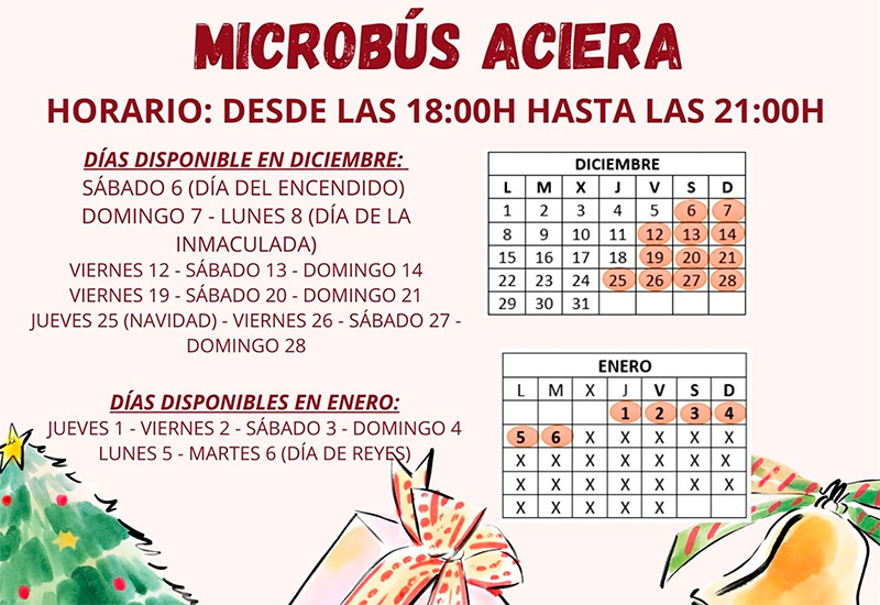 Microbús Aciera Navidad 2025