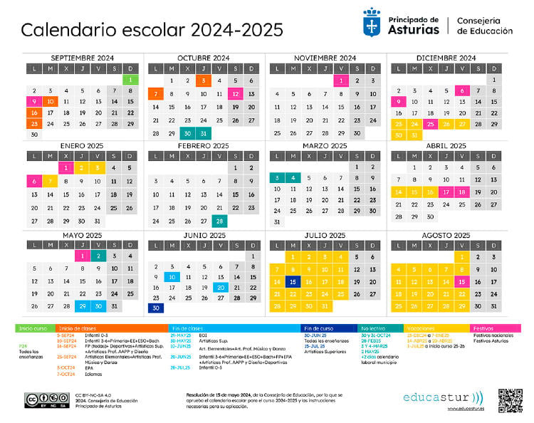 Asturias Calendario Escolar 2025 Calendariko asturias-calendario-escolar-2025-calendariko