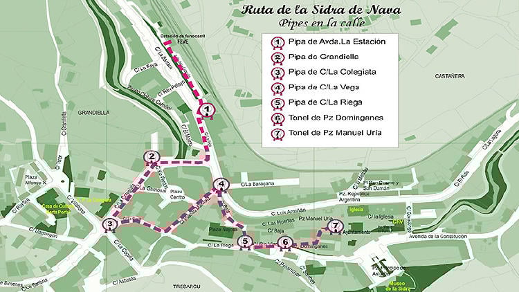 mapa ruta sidra festival sidra nava 2024 Ruta de la Sidra de Nava 2024