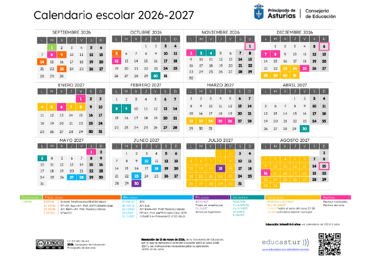 calendario escolar asturias 2026 2027 Calendario escolar Asturias 2026 2027
