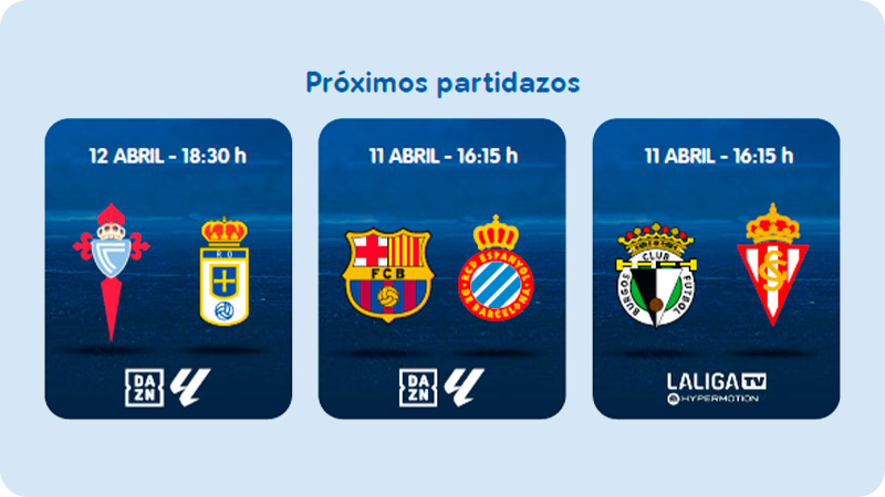 Partidazos abril en DAZN y en LALIGA HYPERMOTION
