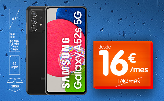 Samsung Galaxy A52S desde 16€/mes