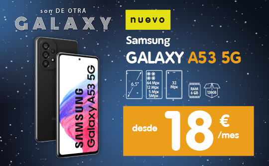 Samsung Galaxy A53 5G desde 18€/mes